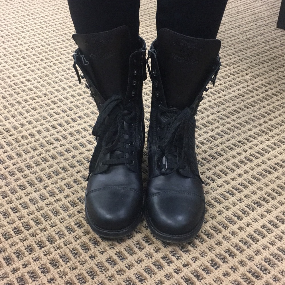 Chanel Black Quilted Combat Boots